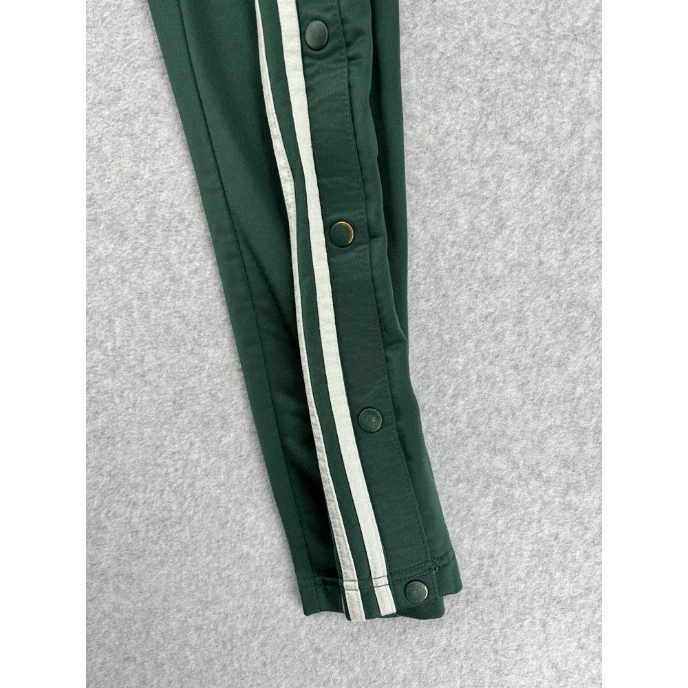 Adidas Snap Tearaway Track Pants Green 3 Stripe Men's XL